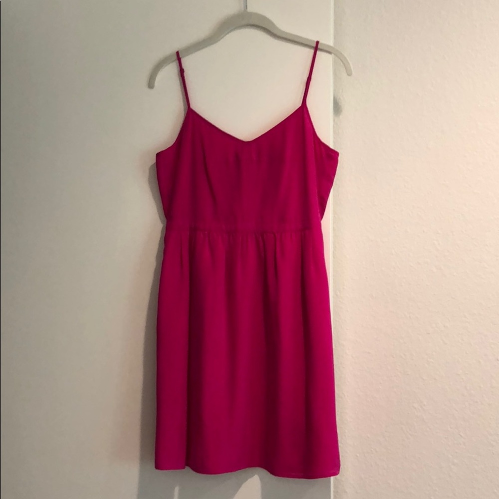 Magenta 100% silk slip dress, size 4